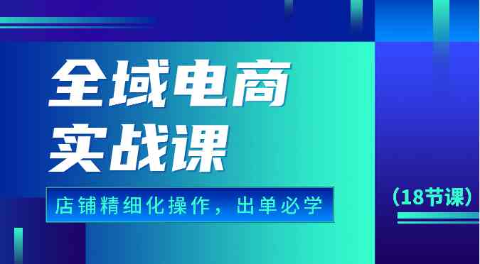 全域电商实战课,个人店铺精细化操作流程,出单必学内容(18节课)-大可网创
