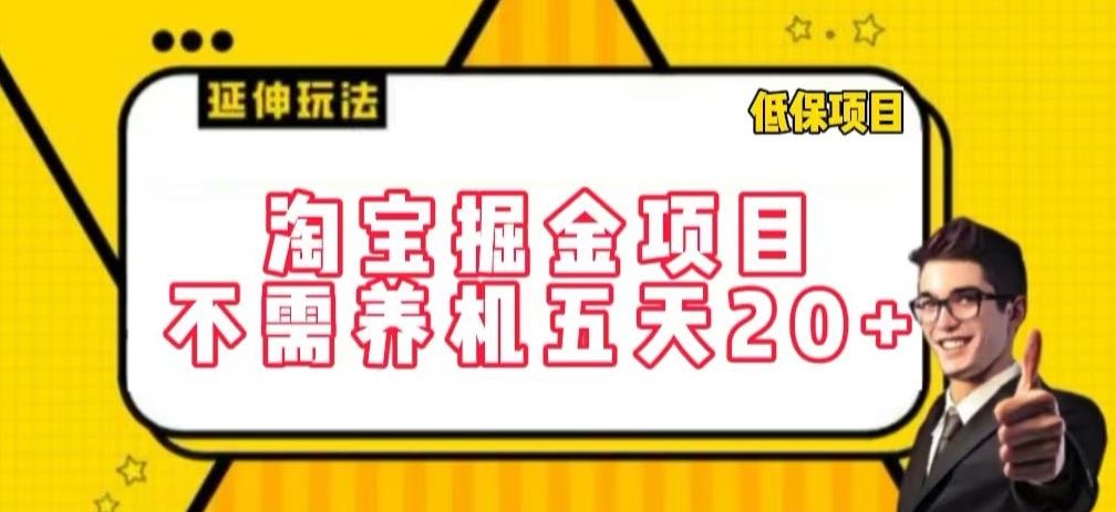 淘宝掘金项目,不需养机,五天20+,每天只需要花三四个小时【揭秘】-大可网创