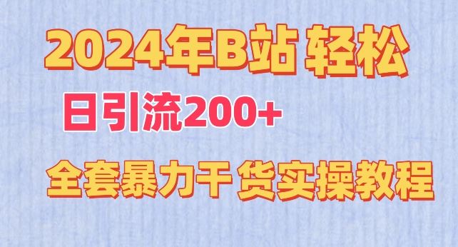 2024年B站轻松日引流200+的全套暴力干货实操教程【揭秘】-大可网创