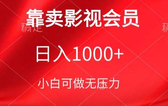 靠卖影视会员,日入1000+,落地保姆级教程,新手可学【揭秘】-大可网创
