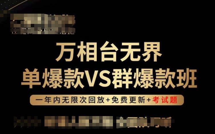 万相台无界单爆款VS群爆款班,选择大于努力,让团队事半功倍!-大可网创