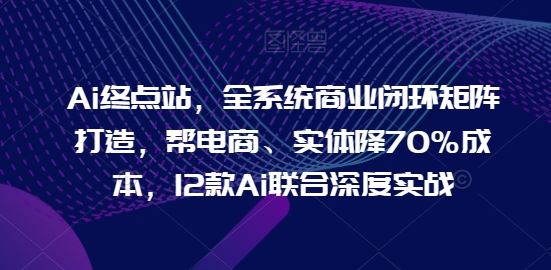 Ai终点站,全系统商业闭环矩阵打造,帮电商、实体降70%成本,12款Ai联合深度实战-大可网创