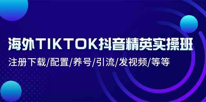 海外TIKTOK抖音精英实操班:注册下载/配置/养号/引流/发视频/等等-大可网创