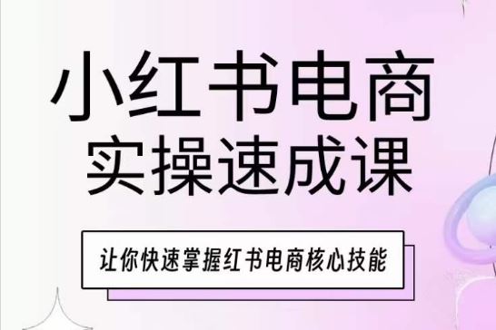 小红书电商实操速成课,让你快速掌握红书电商核心技能-大可网创