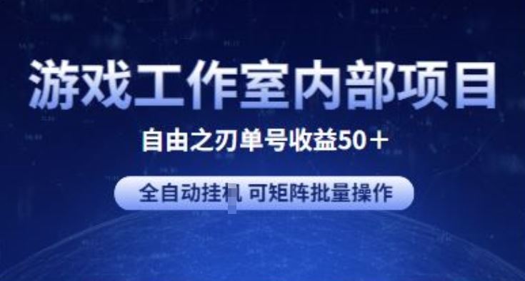 游戏工作室内部项目 自由之刃2 单号收益50+ 全自动挂JI 可矩阵批量操作【揭秘】-大可网创
