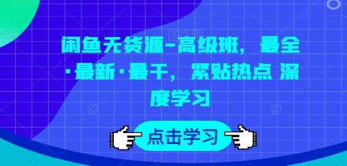 闲鱼无货源-高级班,最全·最新·最干,紧贴热点 深度学习-大可网创