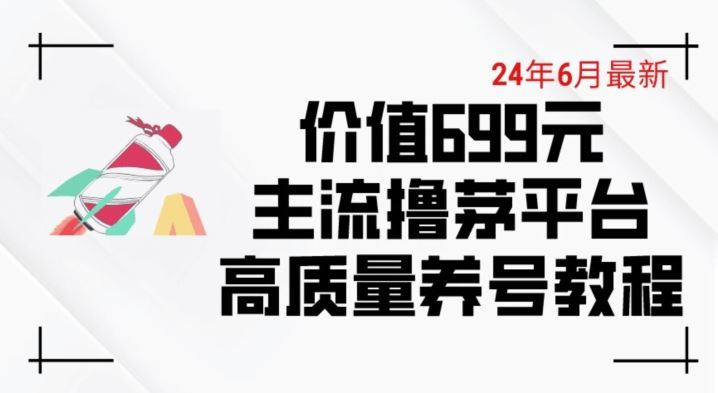6月最新价值699的主流撸茅台平台精品养号下车攻略【揭秘】-大可网创