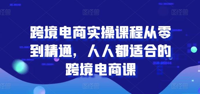 跨境电商实操课程从零到精通,人人都适合的跨境电商课-大可网创