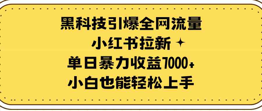 (9679期)黑科技引爆全网流量小红书拉新,单日暴力收益7000+,小白也能轻松上手-大可网创