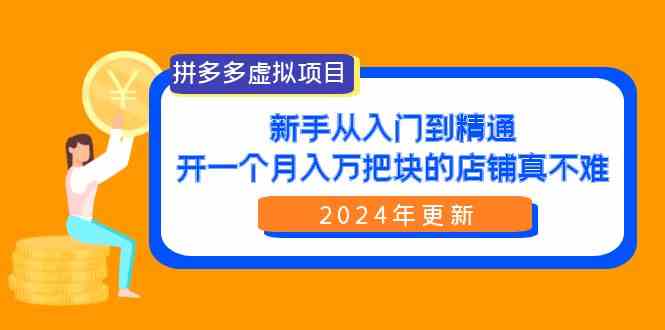 (9744期)拼多多虚拟项目:入门到精通,开一个月入万把块的店铺 真不难(24年更新)-大可网创