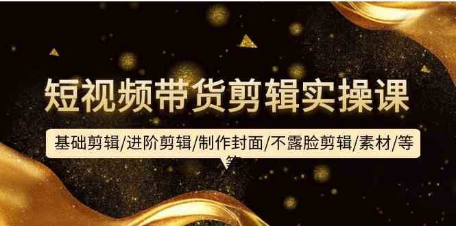 (9887期)短视频带货剪辑实操课:基础剪辑/进阶剪辑/制作封面/不露脸剪辑/素材/等等-大可网创