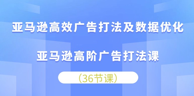 (10649期)亚马逊高效广告打法及数据优化,亚马逊高阶广告打法课-大可网创