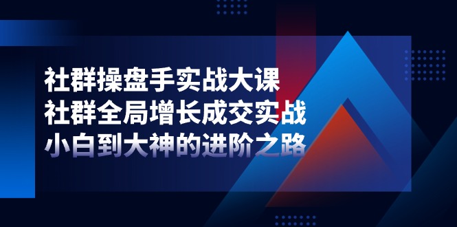 (11058期)社群-操盘手实战大课:社群 全局增长成交实战,小白到大神的进阶之路-大可网创