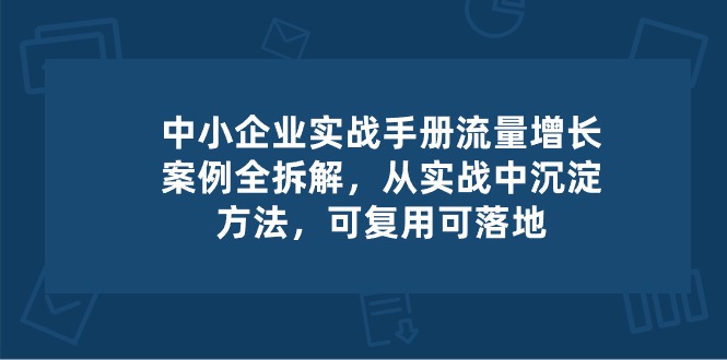 (10889期)中小 企业 实操手册-流量增长案例拆解,从实操中沉淀方法,可复用可落地-大可网创