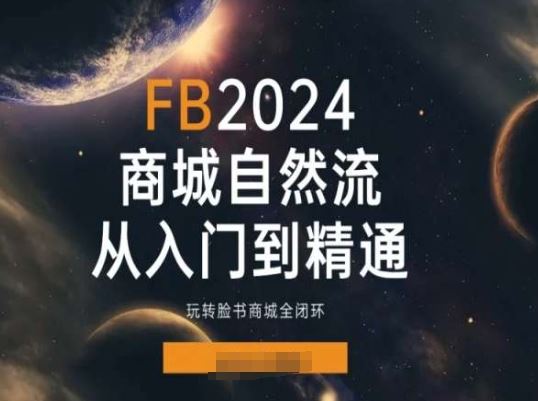 2024Faceboo商城自然流(从入门到精通),玩转脸书商城全闭环-大可网创