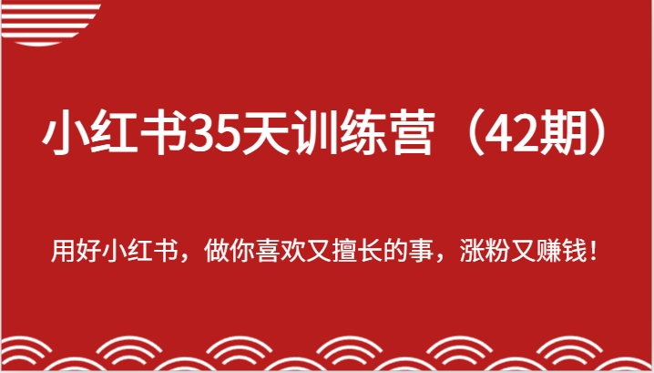 小红书35天训练营(42期)-用好小红书,做你喜欢又擅长的事,涨粉又赚钱!-大可网创