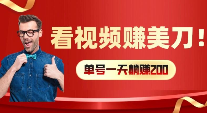 看视频赚美刀:每小时40+,多号矩阵可放大收益【揭秘】-大可网创