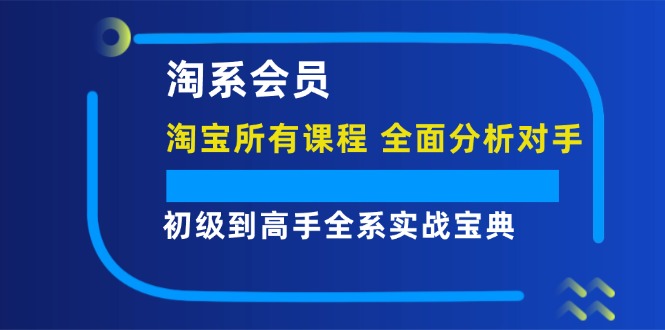 (12055期)淘系会员【淘宝所有课程,全面分析对手】,初级到高手全系实战宝典-大可网创