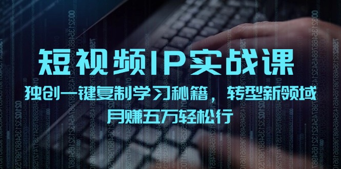 (12193期)短视频 IP实战课,独创一键复制学习秘籍,转战新领域,月赚五万轻松行-大可网创