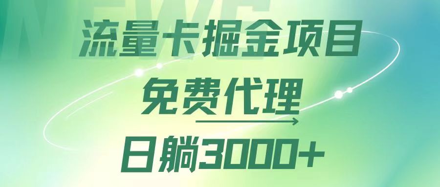 (12321期)流量卡掘金代理,日躺赚3000+,变现暴力,多种推广途径-大可网创