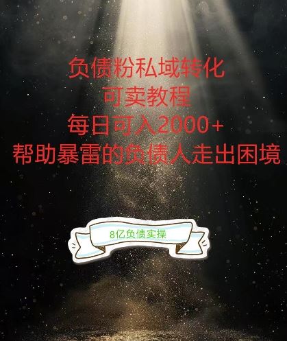 负债粉掘金计划,帮助负债者解决问题,债务规划,债务重组,最好的变现方式【揭秘】-大可网创