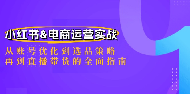 (12670期)小红书&电商运营实战:从账号优化到选品策略,再到直播带货的全面指南-大可网创