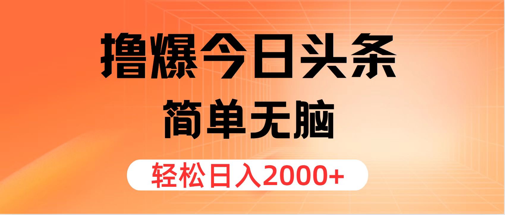 (12697期)撸爆今日头条,简单无脑,日入2000+-大可网创