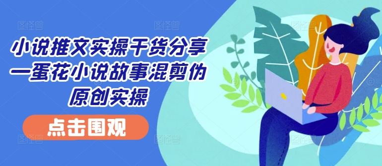 小说推文实操干货分享—蛋花小说故事混剪伪原创实操-大可网创