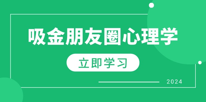 (12899期)朋友圈吸金心理学:揭秘心理学原理,增加业绩,打造个人IP与行业权威-大可网创