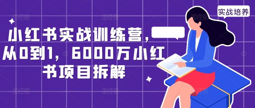 小红书实战训练营,从0到1,6000万小红书项目拆解