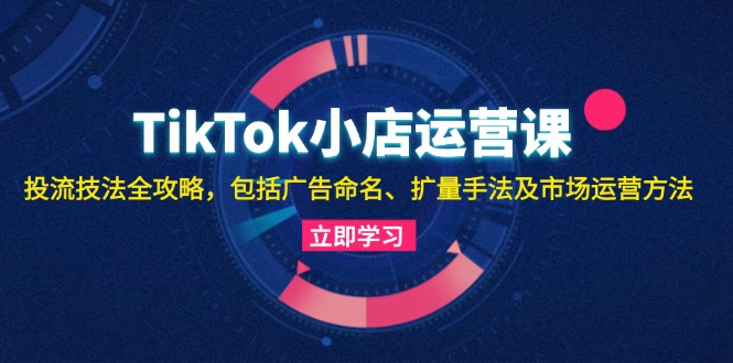 (13063期)TikTok小店运营课:投流技法全攻略,包括广告命名 扩量手法及市场运营方法-大可网创