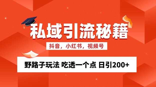私域流量的精准化获客方法 野路子玩法 吃透一个点 日引200+ 【揭秘】-大可网创