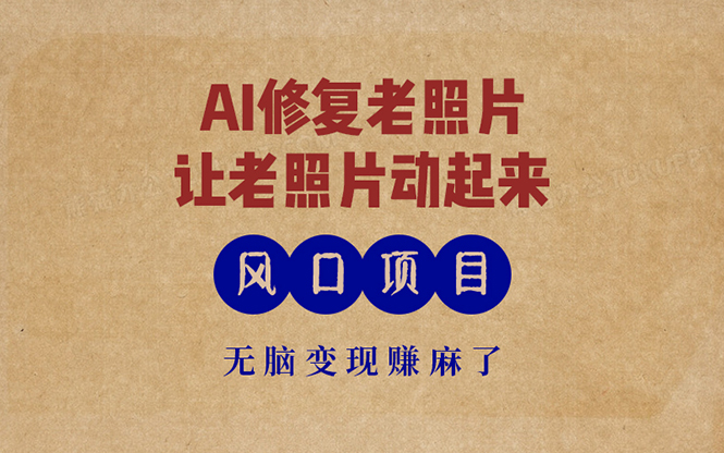 (13296期)最新风口项目,AI一键修复老照片,让老照片动起来,接单到手软,无脑变…-大可网创
