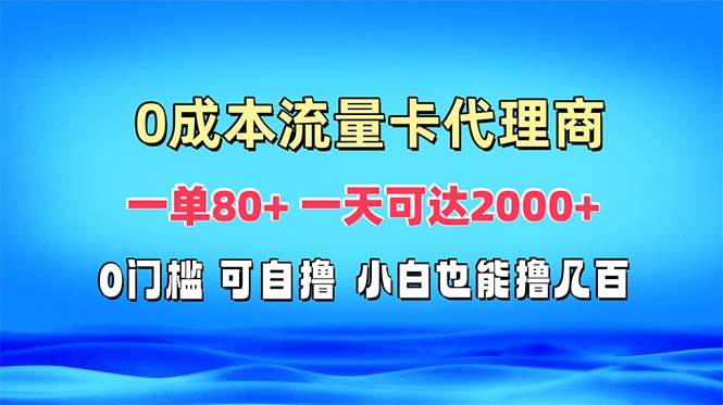 (13391期)免费流量卡代理一单80+ 一天可达2000+-大可网创