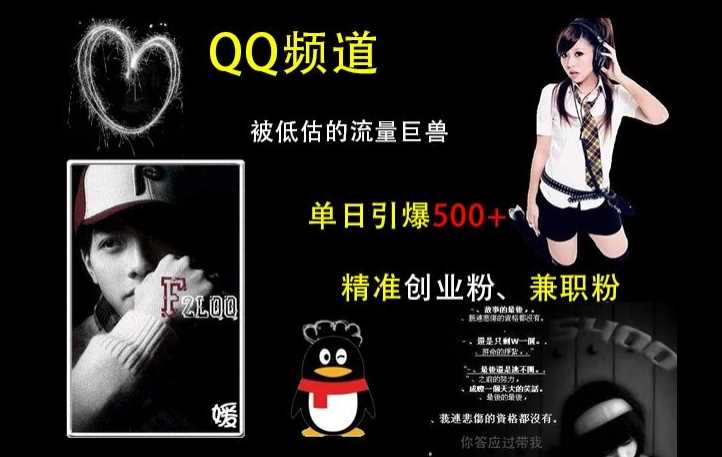 QQ频道:被低估的流量巨兽,单日引爆500+精准创业粉、兼职粉的引流秘籍-大可网创