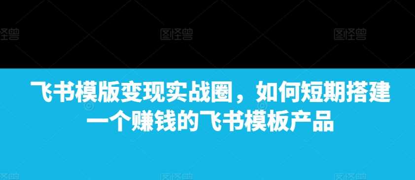 飞书模版变现实战圈,如何短期搭建一个赚钱的飞书模板产品-大可网创