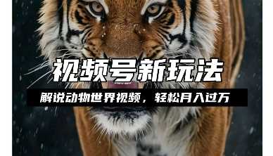 利用动物世界解说视频,赚分成计划收益,轻松月入过W,操作简单【揭秘】-大可网创