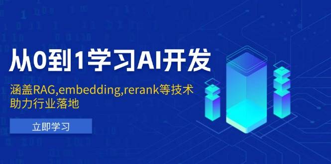 (13954期)从0到1学习AI开发:涵盖RAG,embedding,rerank等技术,助力行业落地-大可网创