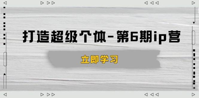 (14014期)打造 超级个体-第6期ip营:商业认知,产品设计,成交演练,解决知识变现难题-大可网创