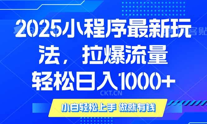 (14028期)2025年小程序最新玩法,流量直接拉爆,单日稳定变现1000+-大可网创