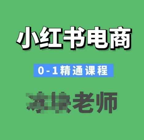 小红书电商0-1精通课程,小红书开店必学课程-大可网创