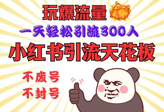 小红书引流天花板,玩爆流量,一天轻松引流300人,安全操作-大可网创