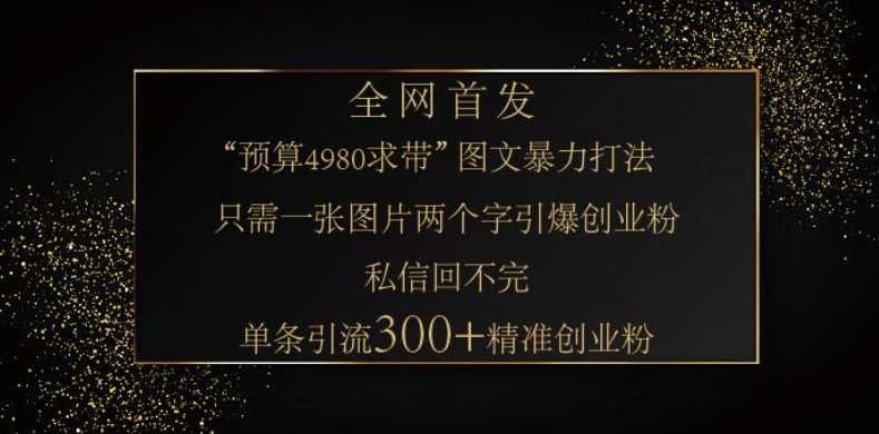 小红书神奇图片引流法,只需一张图,就能单条笔记凭借此方法,轻松引流 300 + 精准创业粉-大可网创
