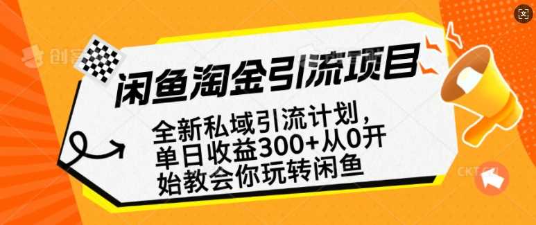 闲鱼淘金私域引流计划,从0开始玩转闲鱼,副业也可以挣到全职的工资-大可网创
