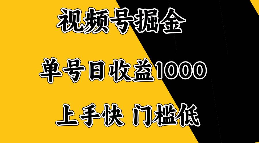 (14183期)视频号掘金,单号日收益1000+,门槛低,容易上手。-大可网创