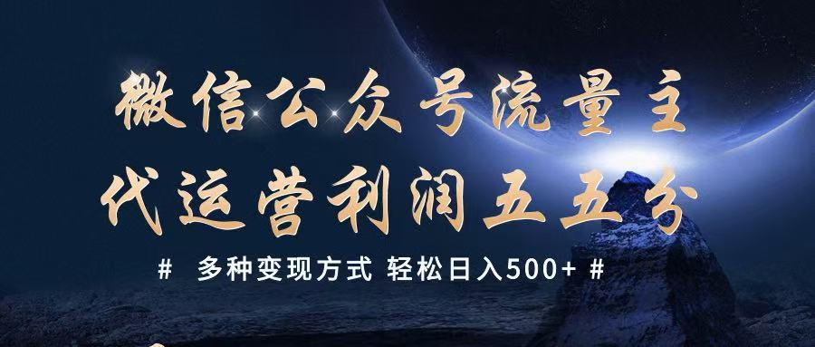 公众号流量主代运营 多种变现方式 轻松日入500+-大可网创