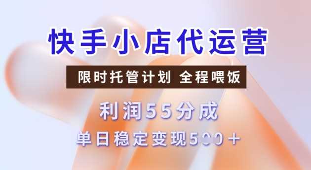 快手小店代运营3.0,模式新升级,收益55分,稳定单日5张【揭秘】-大可网创