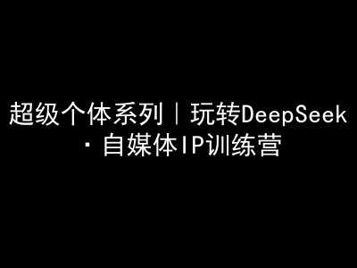 超级个体系列,玩转DeepSeek·自媒体IP训练营,deepseek教程-大可网创