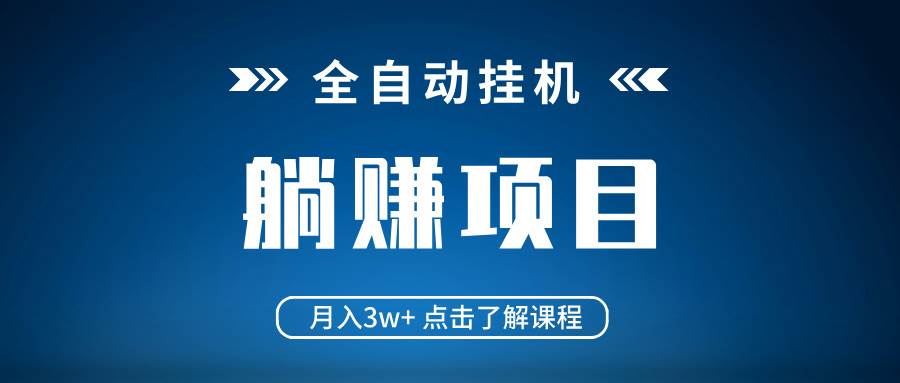(14551期)全自动挂机项目 月入3w+ 真正躺平项目 不吃电脑配置 当天见收益-大可网创