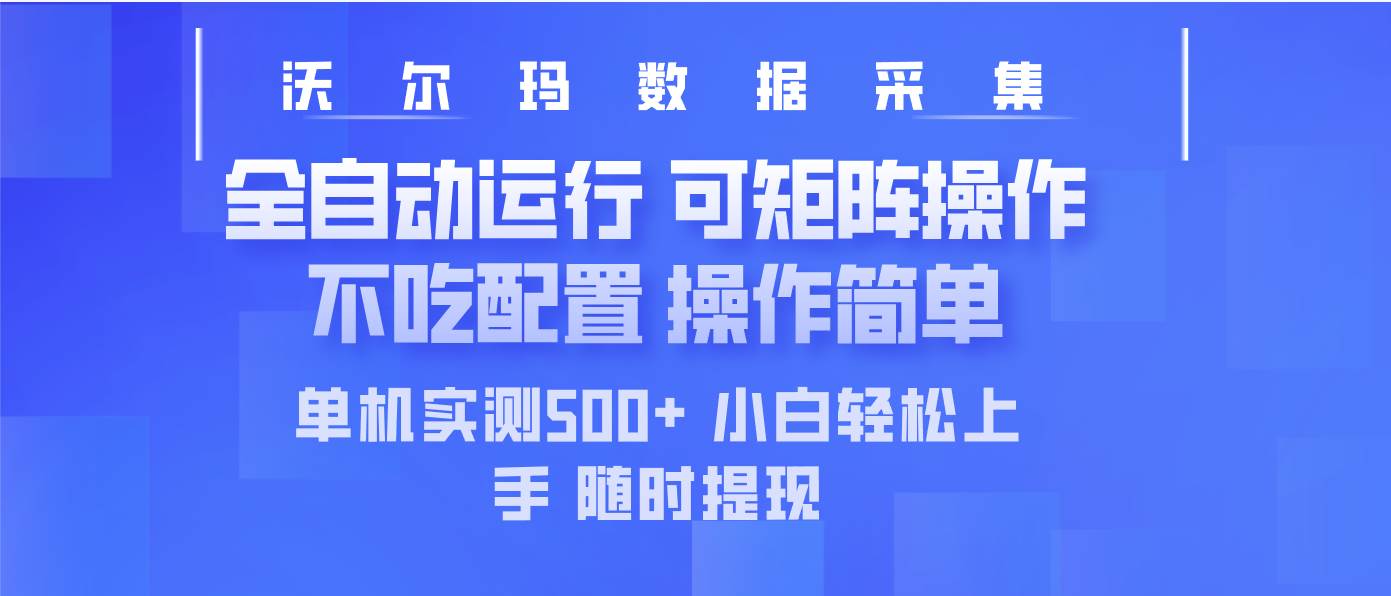 (14560期)最新沃尔玛平台采集 全自动运行 可矩阵单机实测500+ 操作简单-大可网创